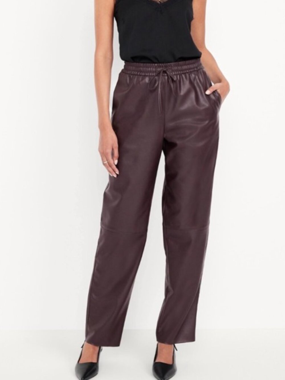 Old Navy High-Waisted Billie Faux-Leather Ankle Trouser in Boxwood - XXL - NWOT
